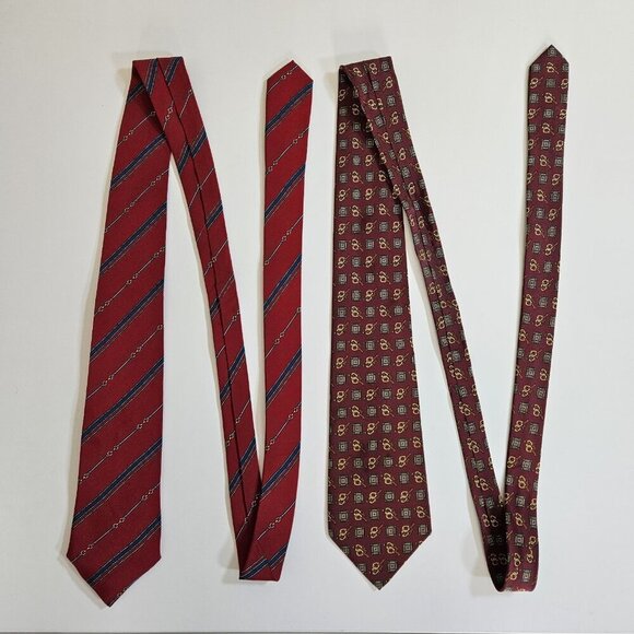 Equestrian Themed Silk Tie Lot of 2 Angeli CarIo Colorado Italy AOP W4 L57.5 - Picture 15 of 16